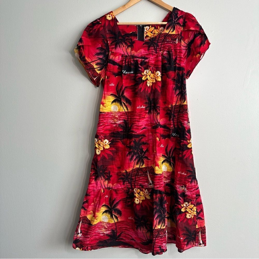 Women's Royal Creations Hawaii Tropical Print Maxi Dress With Pockets Size M